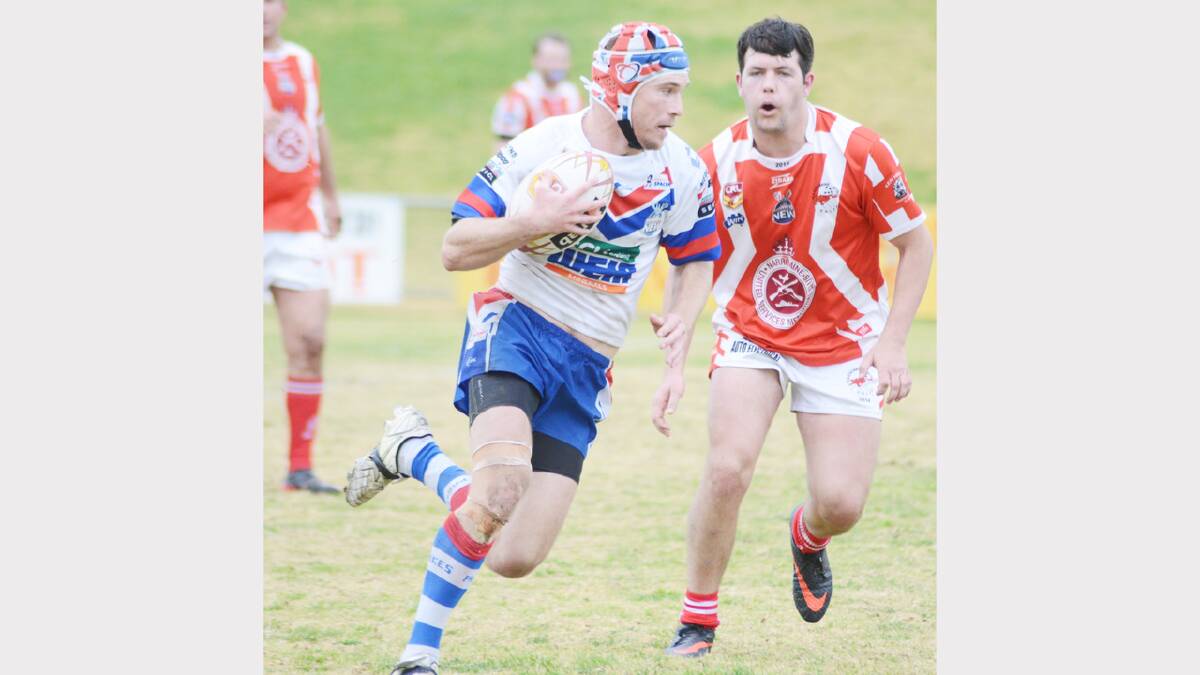 Four try hero Alex Prout led the Parkes Spoacemen onslaught over Narromine yesterday.
Photo: Renee Powell 0814league_7967