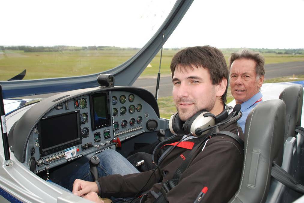 Central West Flying owner and chief flying instructor Chris Stott with Czech Republic’s head of trade and investment Vojtech Helikar. 