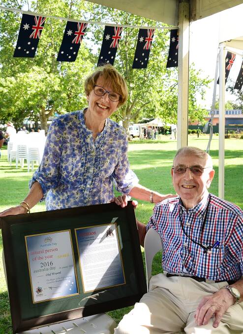 Jane Weyand with her husband Olaf Weyand, the winner of Dubbo's 2016 Cultural Person of the Year. Photo: BELINDA SOOLE