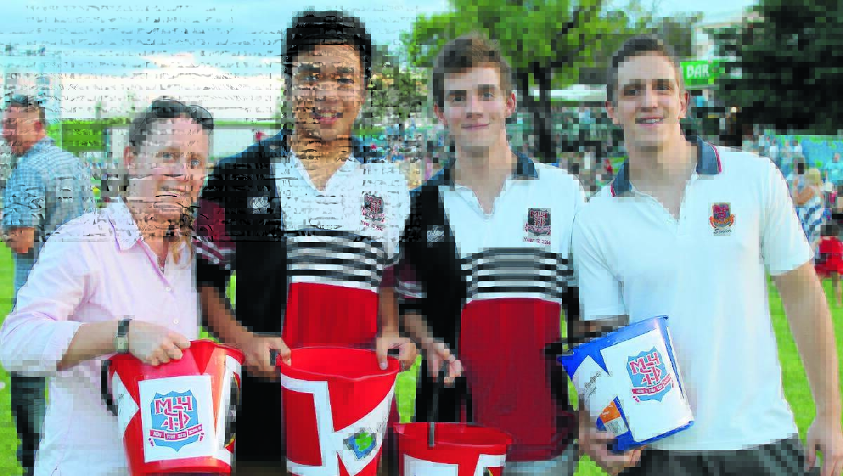 Mudgee High School Year 12 Advisor Claire Windeyer, and students Gerard Tioseco, Bryan Stapleton, and Jacob Szloch, the year group were collecting for their fundraising at the concert.