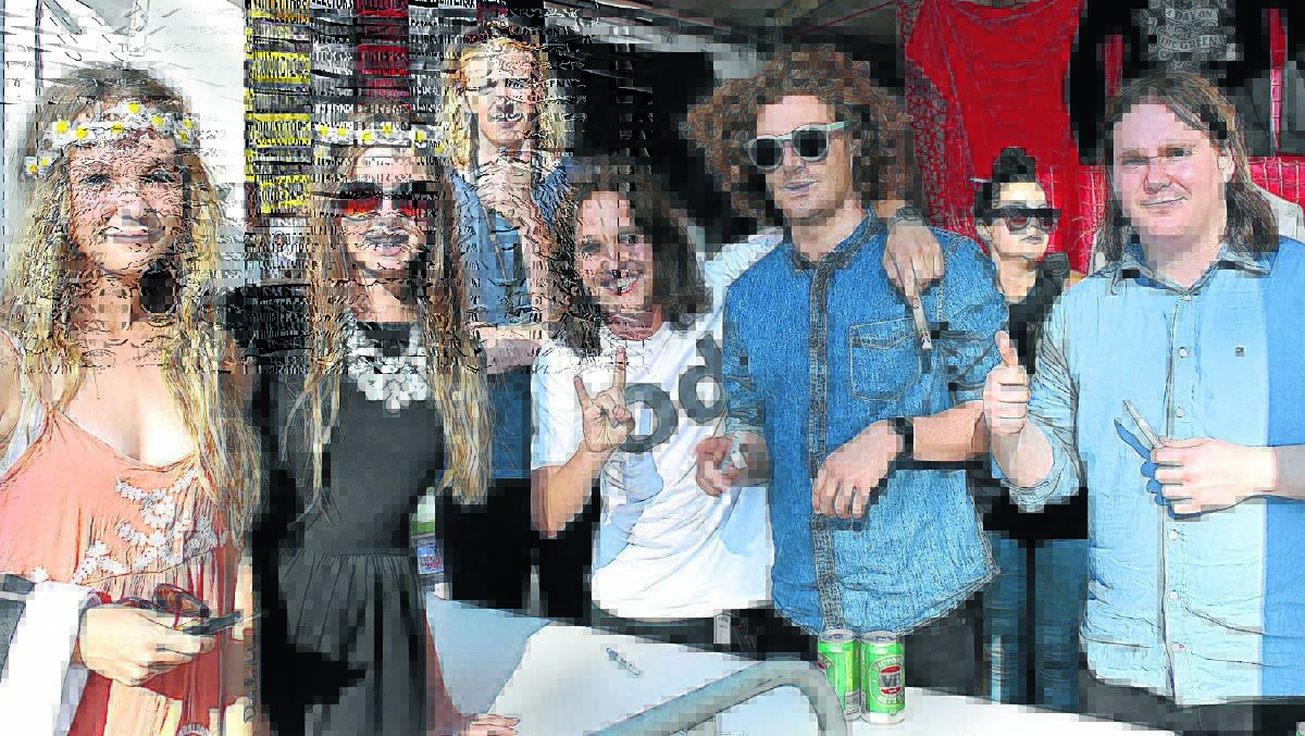 Abby Jerret and Laurie Watterson meet British India band members. Photo by Ruth Egan