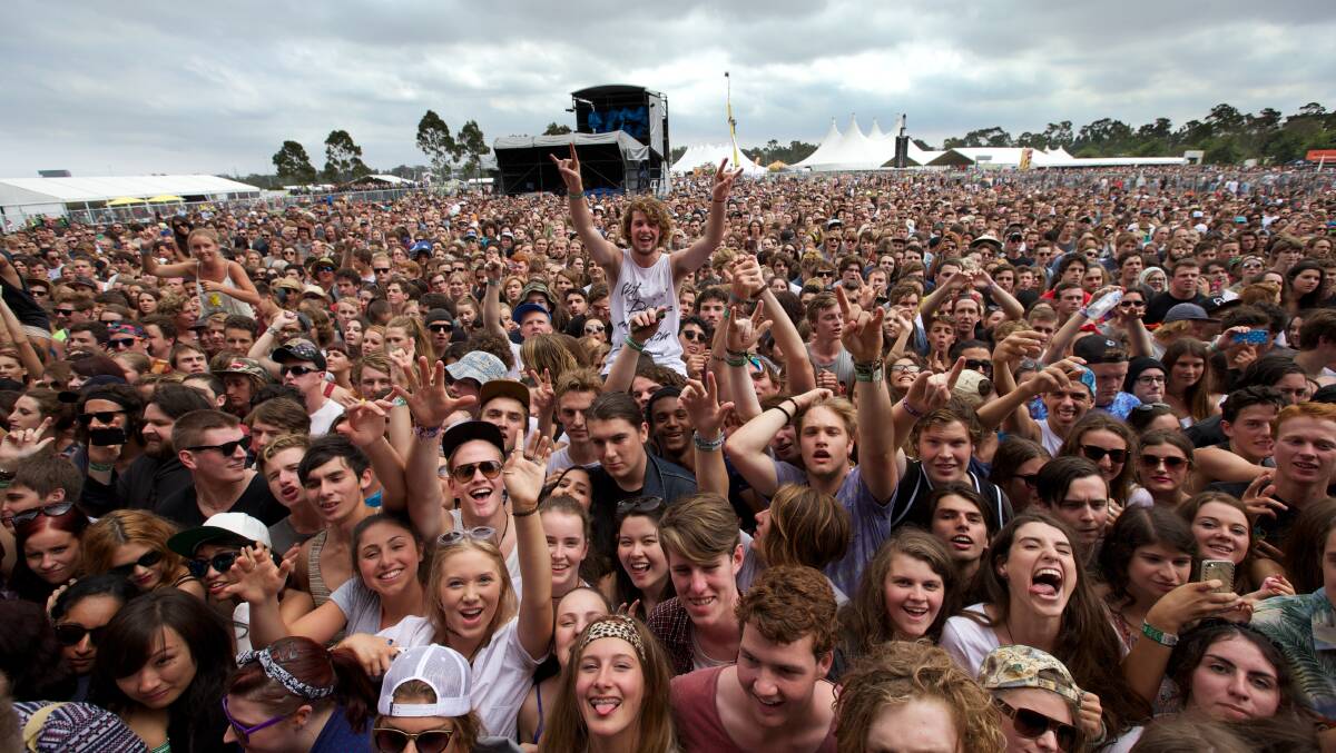 The Big Day Out crowd at the Flemington Racecourse. Photo by Jason South.