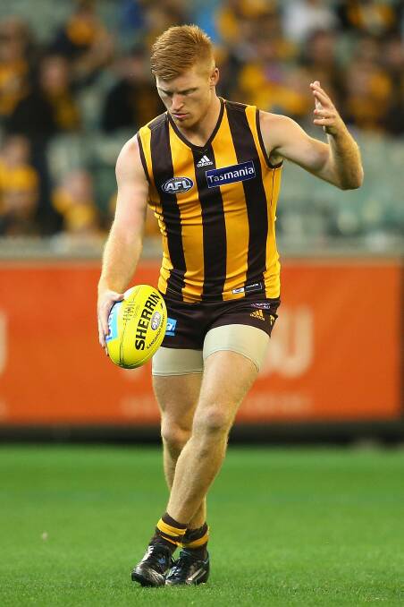 Kyle Cheney. The Hawks defeated the visiting Dockers 137-79. Picture: Getty Images