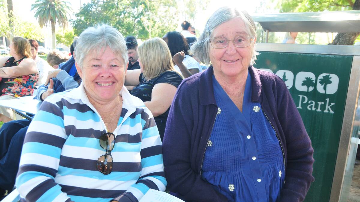 Jan Dennis and Frances Marks at the Anzac Day Commemoration Ceremony PHOTO: Cheryl Burke