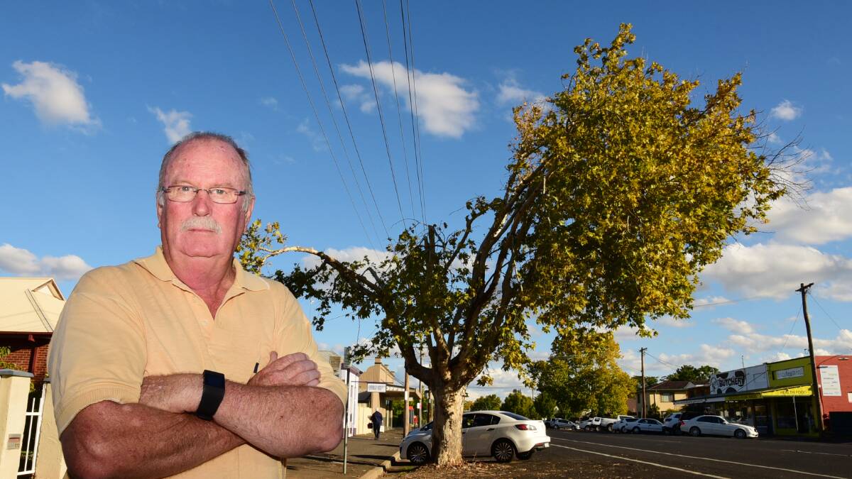 Dubbo councillor Allan Smith has described the way some of the trees in the city have been cut as “murder”. Photo: BELINDA SOOLE