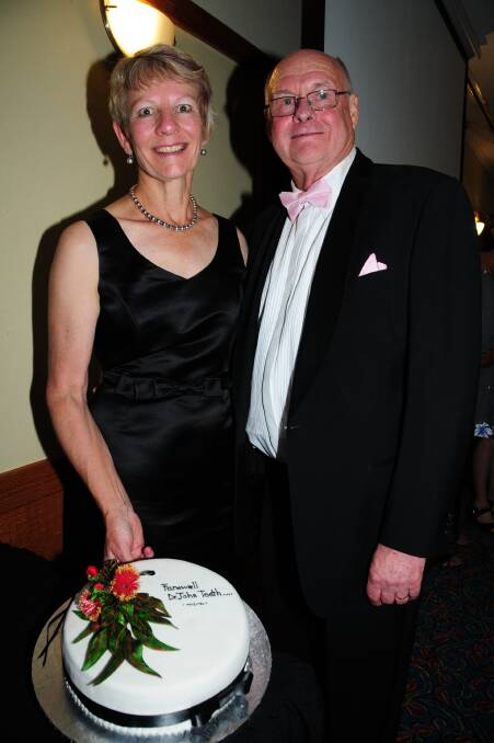 Dr John Tooth and his wife Jacqui at a recent event celebrating his retirement. 	Photo: HOLLY GRIFFITHS