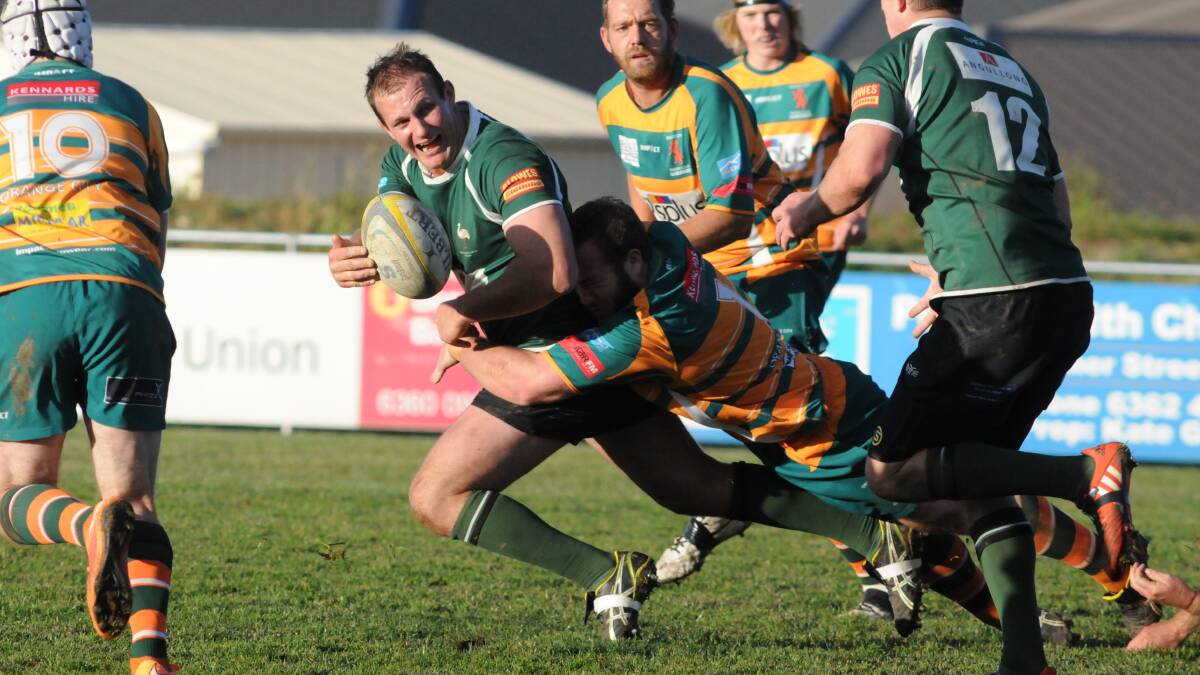 BADGE OF HONOUR: Emus enforcer Simon Badgery comes back into the greens' side for tomorrow's clash with CSU Bathurst. Photo: JUDE KEOGH                                                                                                                0620rugby24