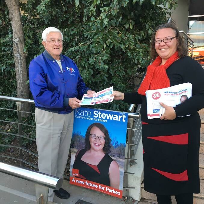 Kate Stewart at the hospital booth in Broken Hill. Photo: contributed