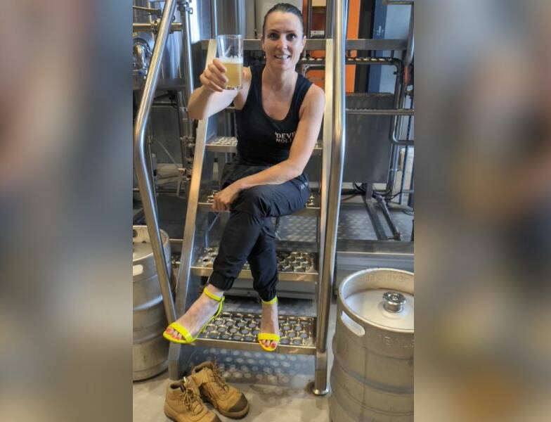 Devil's Hollow Brewery co-owner and operator Ceridwyn Usback with the new Running in Stilettos Margarita Sour. Picture supplied