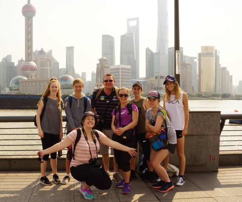 EXCHANGE: Rebecca Kennedy, Dominic Ambler, Craig Turner, Emily Bell, Claudia Morrison, Jackie Bayley, Rebecca Jackson, Katie Rath in China. Photo: CONTRIBUTED
