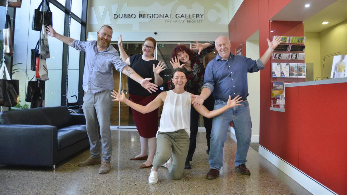 READY TO CELEBRATE: Western Plains Cultural Centre staff Kent Buchanan, Jessica Moore, Karen Hagan, Andrew Glassop and Emma Remond preparing for an exciting weekend. Photo: BELINDA SOOLE