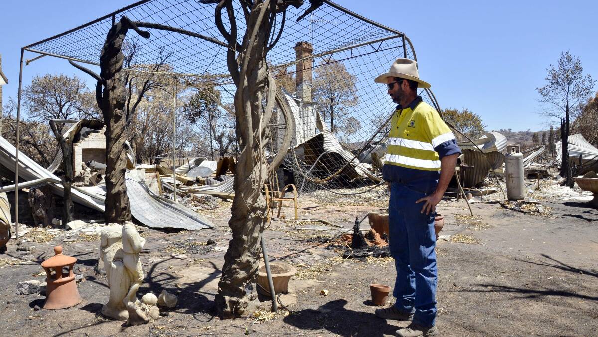 DEVESTATION: Chris Wentworth-Brown of Uarbry lost his fmaily home in the bushfire. Photo: BELINDA SOOLE