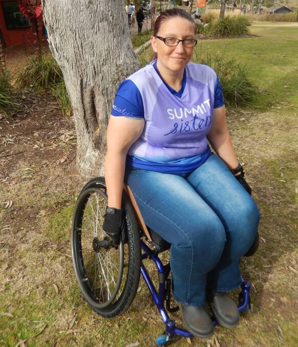 READY TO RACE: Summit Sister Rebecca Cramp said she cried when she learnt the Dubbo Stampede Committee was including a wheelchair race this year, allowing her to compete. Photo: ORLANDER RUMING