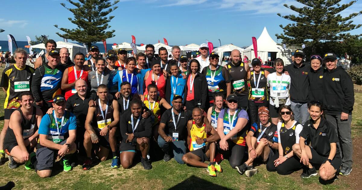 STRONG PARTNERSHIP: The Indigenous Marathon Project squad at the 2017 City2Surf. The IMF is a partner of the Dubbo Stampede. Photo: CONTRIBUTED