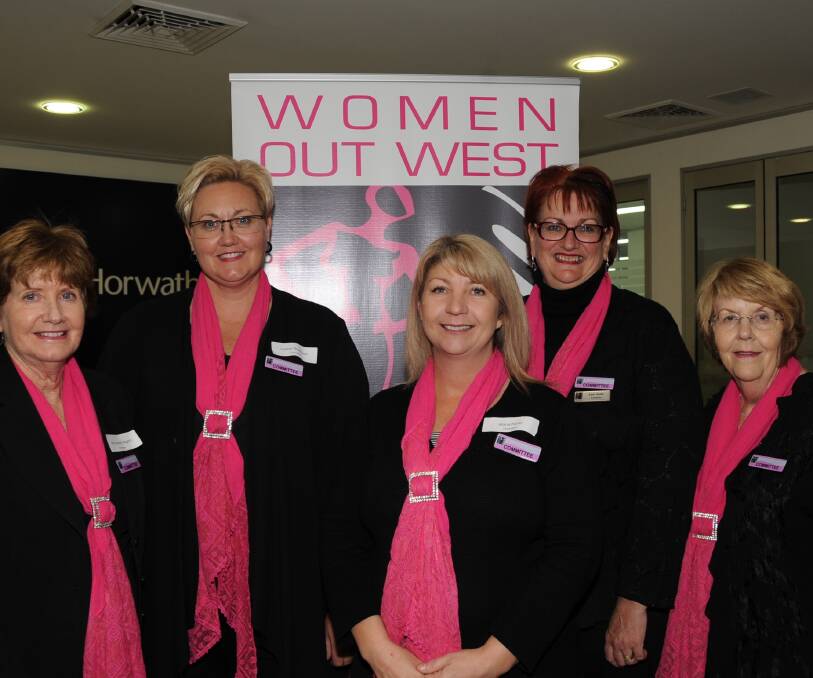 CELEBRATING WOMEN: Jan Campbell-Rogers, Leonie Thompson, Alana Potter, Lee Judd and Jan Grady at a previous Women Out West event. Photo: FILE