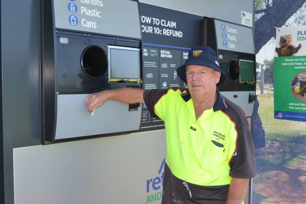 POPULARITY SOARING: Dubbo resident Les Jones says he wants more reverse vending machines in the city. Photo: ORLANDER RUMING