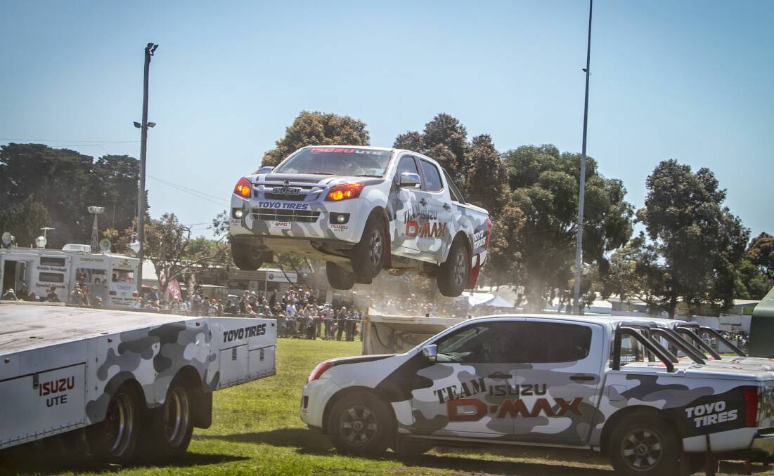 HIGH IN THE SKY: Team D-MAX will show off their driving skills three times at the Dubbo Show and competition winner Tanner Arnold will be front and centre for the action. Photo: GLYNN LAVENDER