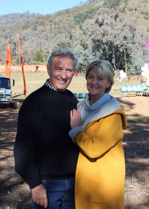 Ken Sutcliffe with Tina Bursill after a shoot at the Mudgee Rifle Range.