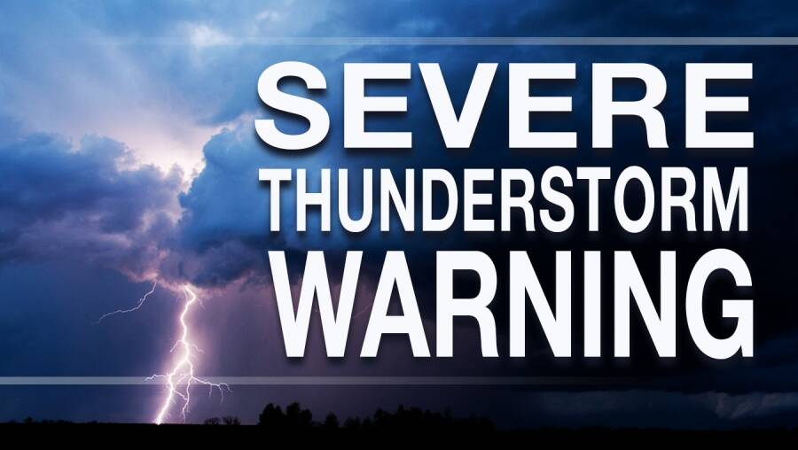 Severe thunderstorm warning updated