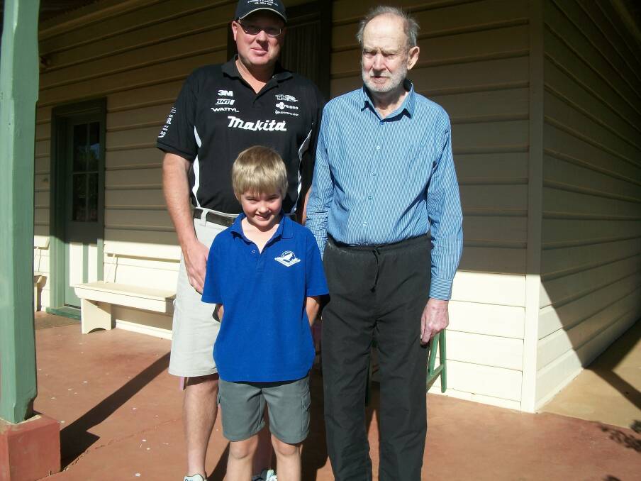 Mark, Max and Banjo on the day of the 125th anniversary of Wongarbon Public School.