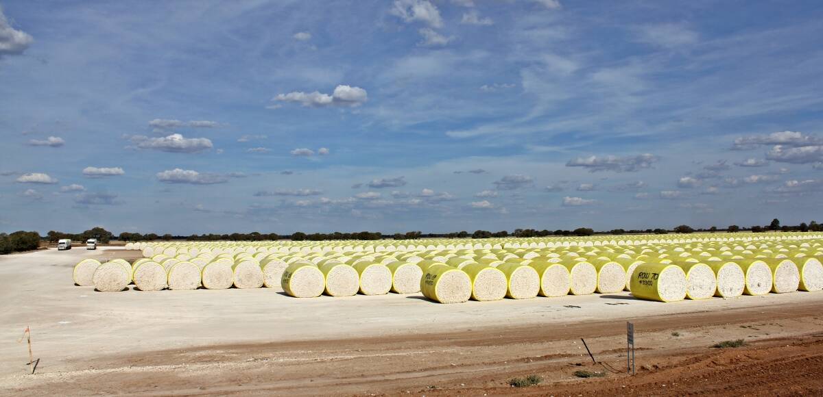Bales of cotton sit in the yard of the Auscott gin at Warren. Photo conrtributed by Auscott's Cassey Neely.