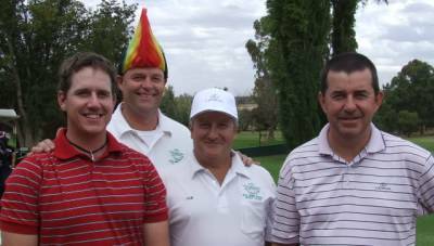 RSL golf winners with sponsor Niall McNicol (right): John Swan, club captain Wally Schloeffel and Ian Wheeler.