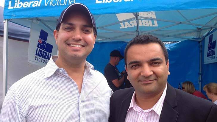 Nihal Samara, Liberal candidate for Lalor in this year's federal election, with Wyndham councillor Gautam Gupta. Photo: Supplied