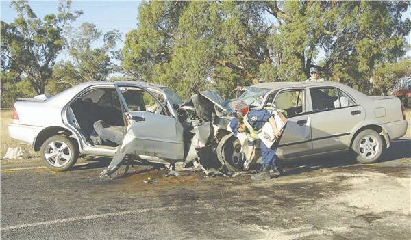 The accident that occurred on the Mitchell Highway about 3pm yesterday 10km east of Narromine.
