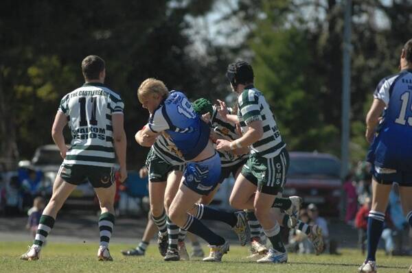 Untapped talent: Macquarie Raiders prop Jackson Merritt takes on the CYMS defence during last year’s Group 11 under-18s premiership. Merritt will be one of 12 local area boys who will be working out with St George Illawarra Dragons’ High Performance Unit coaches today.
