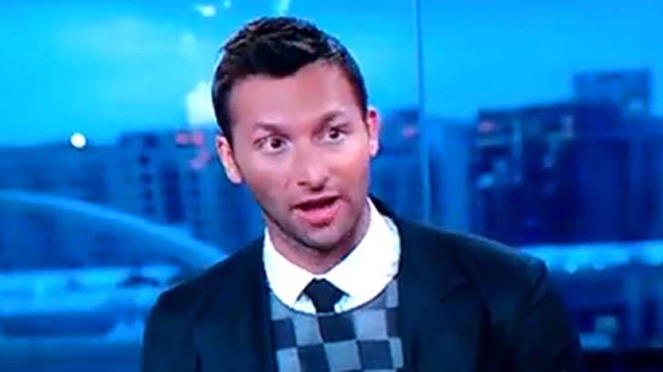 Dressed to thrill ... Ian Thorpe on the BBC in his role as a swimming commentator during the Olympic Games in London.