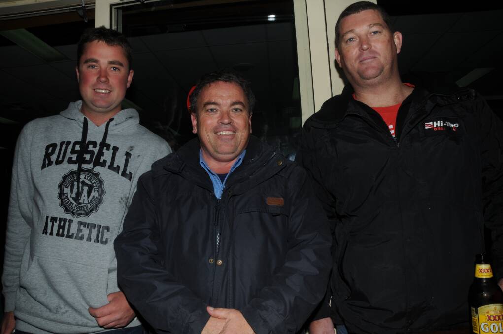 ABOVE: New Dubbo junior rugby president Steve Gower (centre) at a game with Andrew Farrelly (left) and Danny Conway.