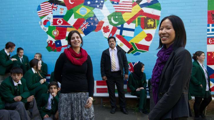 Supportive environment ... teachers Christine Israel, Amika Prasad and Alice Leung at Merrylands High School.
