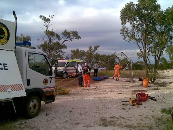 The SES prepares to rescue Donna Synnerdahl, trapped down a mine shaft.