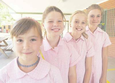 Polding’s junior relay team made up of St Mary’s, Dubbo students Emma Blessing, Sophie Beavon-Collin, Zae Wilson and Kiera Garling that made the final of the NSW Primary Schools championships