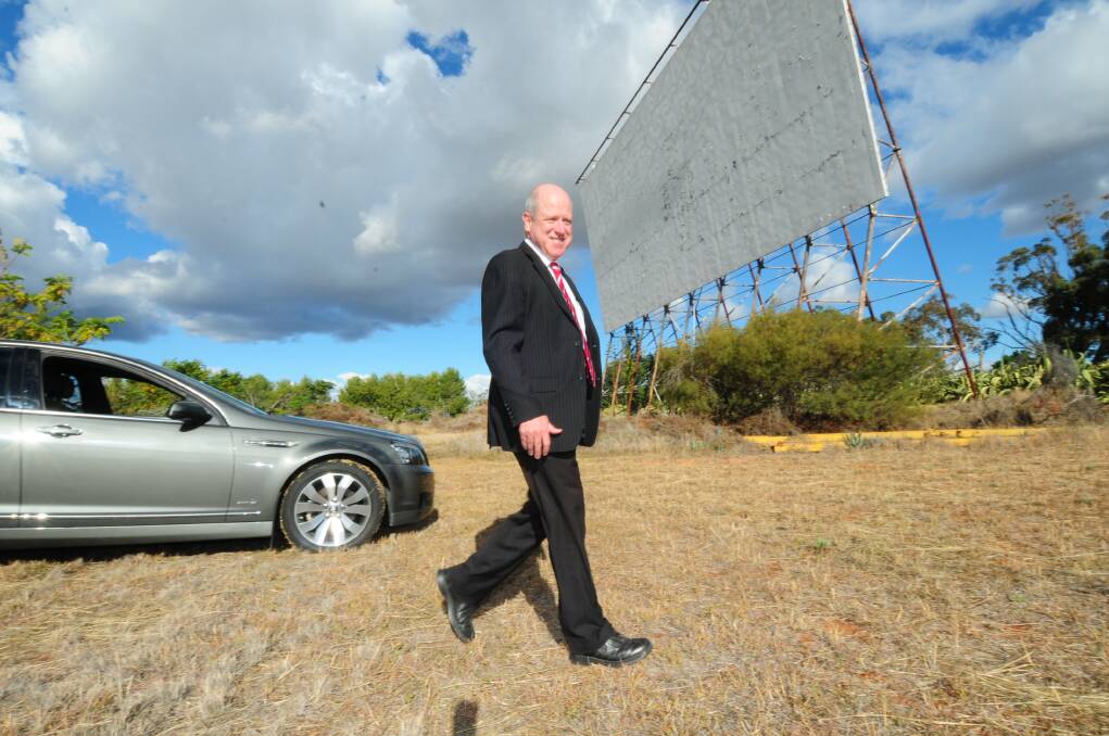 Real estate agent Andrew McDonald has had many inquiries about the West-View Drive-In theatre site, but nothing concrete. PHOTO: LOUISE DONGES
