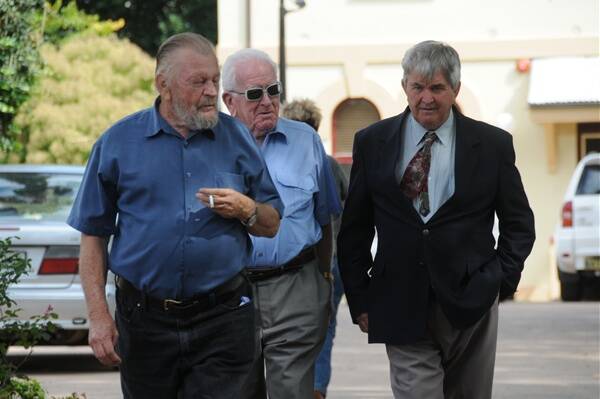 Austin Bourke, right, arrives at court yesterday.