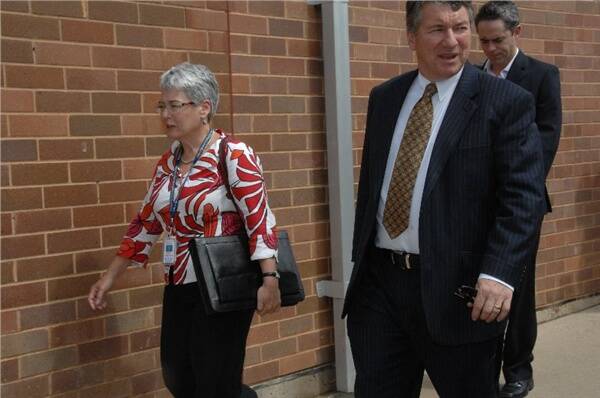 Claire Blizard, left, pictured next to NSW health minister John Della Bosca during his Dubbo visit in January.