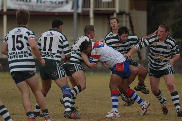 Parkes prop Heamani Lavaka charges into the Dubbo CYMS defence in their match played at No.1 Oval earlier this season.