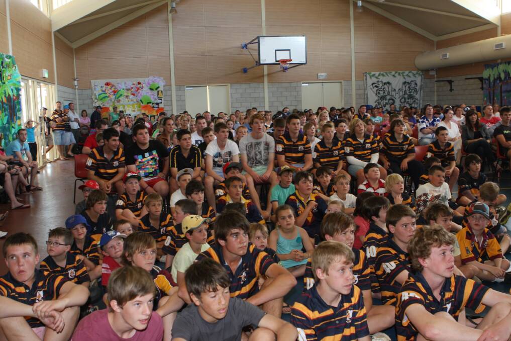 'ST JOHNS CROWD ...' 
The audience at the St John's junior league presentations.