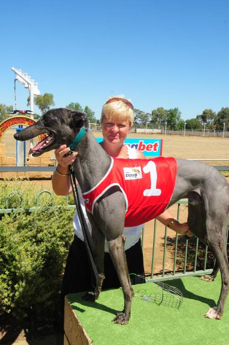 Trainer Charmaine Roberts and the victorious Pin High. Photo: Louise Donges