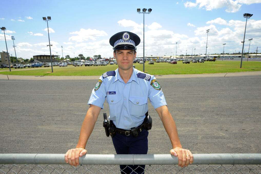 Sergeant Adam Wood at the Dubbo Showground where One Night Stand will take place on April 13.                                                               PHOTO: BELINDA SOOLE.
