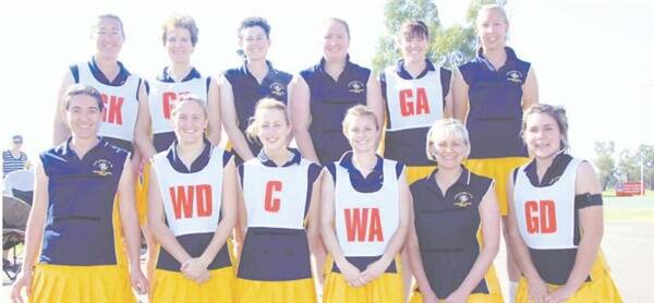 The unbeaten Garden Hotel side that won the Village Hot Bake Shield for the second year running: Penny Sawtell, Donna Thomas, Karin Morgan, Bec Clinghan, Tracey Morgan, Jacinda Spicer (back), Kym Sawtell, Zenetra Astill, Jessie Stewart, Courtney Lane, Cath Firth and Khyarne Biles (front).