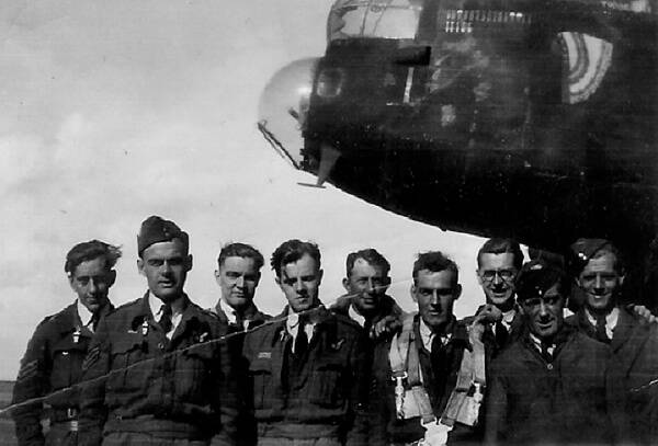 Jack Bassett DFC and his flying crew.