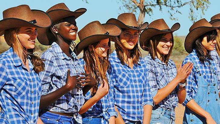 Country girls: The contestants in Broken Hill. Photo: Australia's Next Top Model