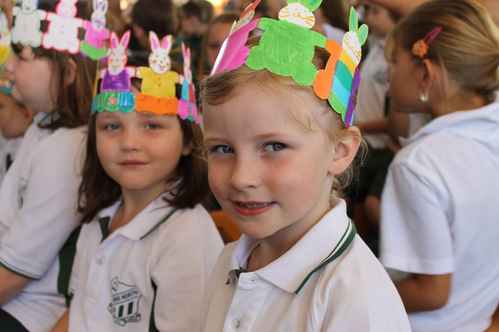 Ella Cleary with her Easter hat creation on at the Easter hat parade. 	    Photos: CONTRIBUTED