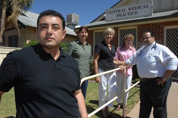 George Albert, Stella Finch, Sue Clark, Anne O'Neill and Bahgat Gerges at Central Medical Practice last year before it closed down.