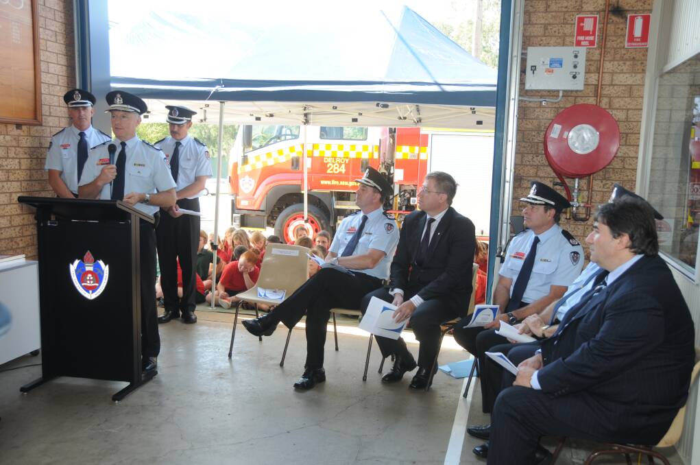 Fire and Rescue NSW officials and Dubbo MP Troy Grant at the official opening of the Delroy Fire StationPHOTO: AMY MCINTYRE