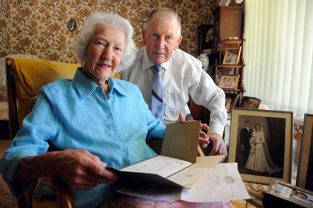 Dorothy and Claude Ridge celebrated their diamond anniversary with letters of congratulations from the Queen and other dignitaries from around Australia. Photo: BELINDA SOOLE