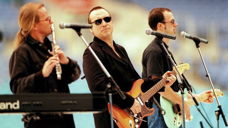 Polished act … Greg Ham (left) and Colin Hay (middle) rehearse for the opening of Stadium Australia in 1999.