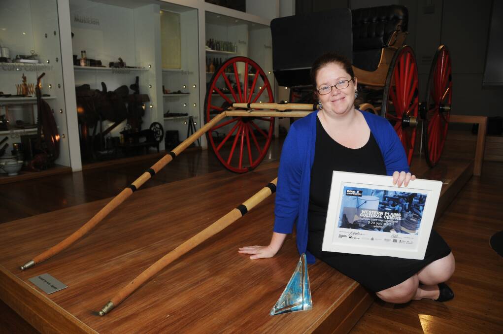Jessica Moore finally gets to sit after leading an award-winning "deaccession" process in the museum of Western Plains Cultural Centre. 					 	   Photo: AMY MCINTYRE